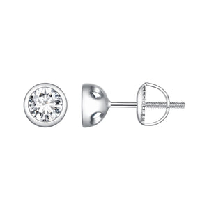 925 Sterling Silver 5.0mm Moissanite Earrings for Women