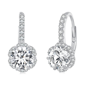 925 Sterling Silver Moissanite 6.5 Carat Earrings for Women