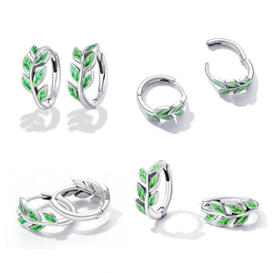925 Sterling Silver Enamel Oxidized Silver Earrings for Women, 1.2*0.5cm