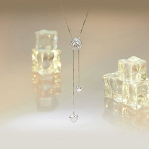 925 Sterling Silver 5mm Moissanite Necklace with Pavé Setting in White Gold, 450mm Length for Women