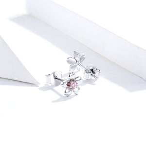 925 Sterling Silver Earrings with CZ in Pavé Setting