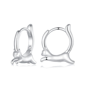 925 Sterling Silver Earrings for Women, Size 15*4mm, Inner Diameter 10mm, Plated Platinum