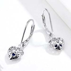 925 Sterling Silver Earrings with CZ and Platinum Plating, 2.3*0.8 cm