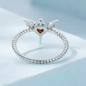 925 Sterling Silver Oxidized CZ Pendant Ring Size 6 for Women