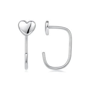 925 Silver White Gold Plated 1.4cm Brass Earrings for Women
