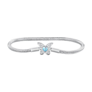 925 Sterling Silver Moonstone Bracelet 17.0 cm Pavé Setting for Women