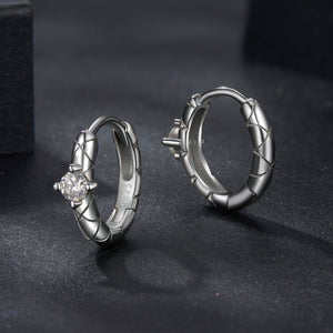 925 Sterling Silver Moissanite Earrings 1.3cm for Women