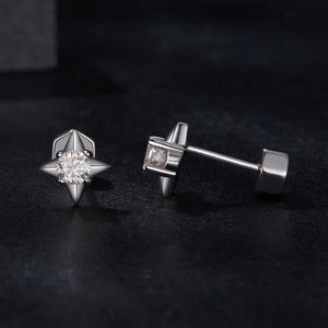 925 Sterling Silver 0.1 Carat Moissanite Earrings for Women