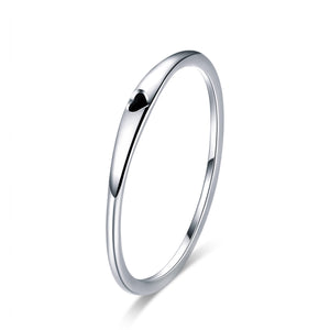 925 Sterling Silver Ring - Size 5.0, 2mm Width, S925 for Women