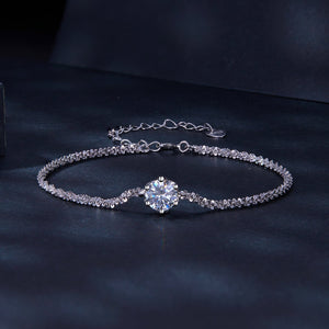 925 Sterling Silver 1 Carat Moissanite Bracelet for Women