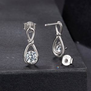 925 Sterling Silver 0.5 Carat Moissanite Earrings for Women