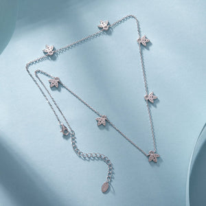 925 Sterling Silver Moissanite 0.25 Carat Necklace with Pavé Setting for Women