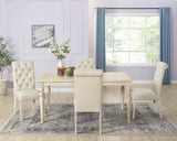 Driva 5 - Piece Dining Set with Turned - Leg Table and 4 Tufted Chairs - Dining Room Sets