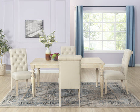 Driva 5 - Piece Dining Set with Turned - Leg Table and 4 Tufted Chairs - Dining Room Sets