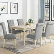 Driva 7 - Piece Dining Set with Turned - Leg Table and 6 Tufted Chairs - Dining Room Sets