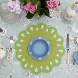 Droplet Green Round Fabric Placemat