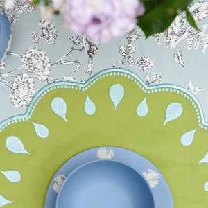 Droplet Green Round Fabric Placemat