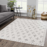Tigris Swiss Cross Ivory & Gray Area Rug
