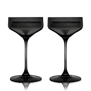 Reserve Nouveau Crystal Coupe Glasses in Smoke Set of 2