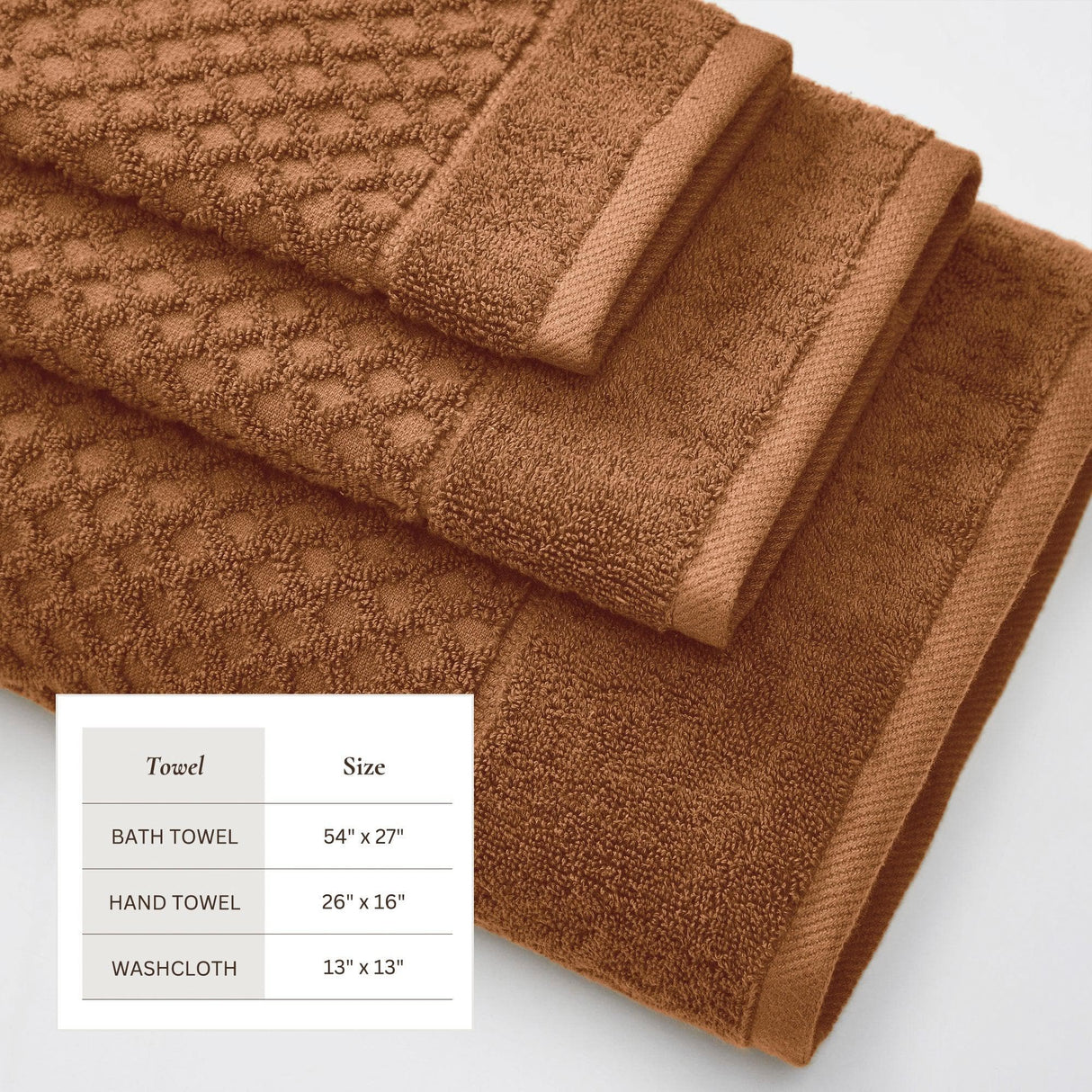 Cotton diamond waffle weave bath towel set - grayson collection