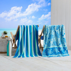 Cotton Velour Beach Towels 2-Pack - Maui Collection