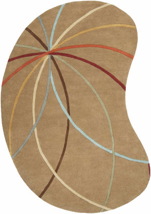Davison Brown Geometric Modern Wool Rug