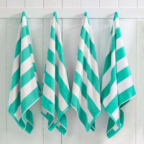 Cotton velour cabana stripe beach towel - novia collection