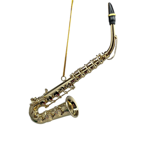 Brass Saxophone Ornament In A Case