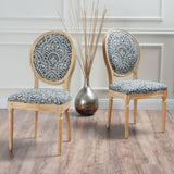 Dynamic Upholstered Dining Chair with Round Backrest and Fluted Legs, Set of 2 - Dining Chairs