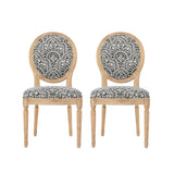 Dynamic Upholstered Dining Chair with Round Backrest and Fluted Legs, Set of 2 - Dining Chairs