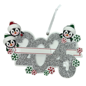 2025 Penguin Family of 3 Ornament
