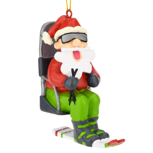 Santa Claus Skiing - Christmas Ornament