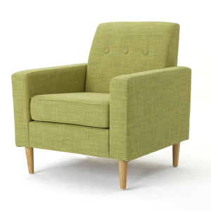 Nebulize - Upholstered Fabric Club Chair With Button Tufted And Square Off Arm And Back