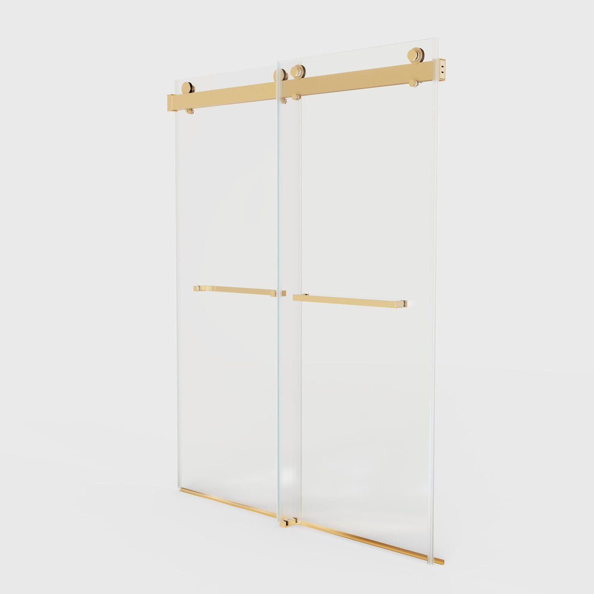 Frameless Double Sliding Soft-Close Shower Door, 3 / 8" (10Mm) Thick SGCC Tempered Glass Door, Matte