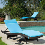 Salem Outdoor Chaise Lounge Cushion 2PCS Blue Fabric