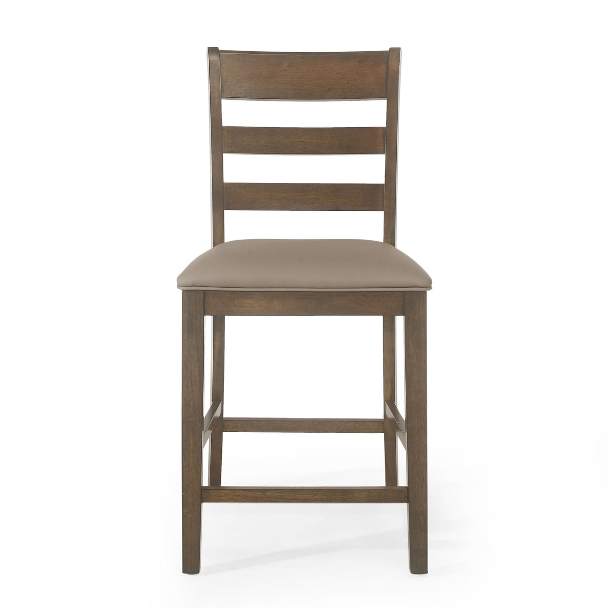 Farmhouse Upholstered Wood Counter Stools with Full Back - Black or Dark Brown