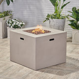 AIDAN 31' Square Fire Pit 40,000 BTU Light Grey Magnesium Oxide 31.25'