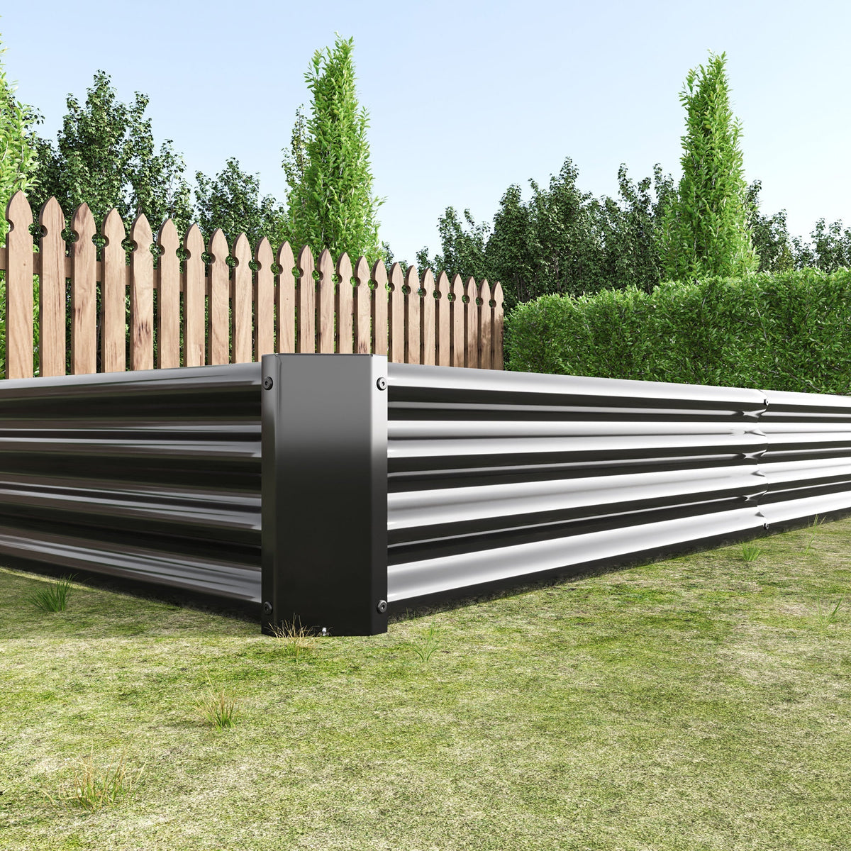 Raised Garden Bed Kit - Metal 7.6x3.7x0.98ft for Flower Planters, Vegetables, Herb