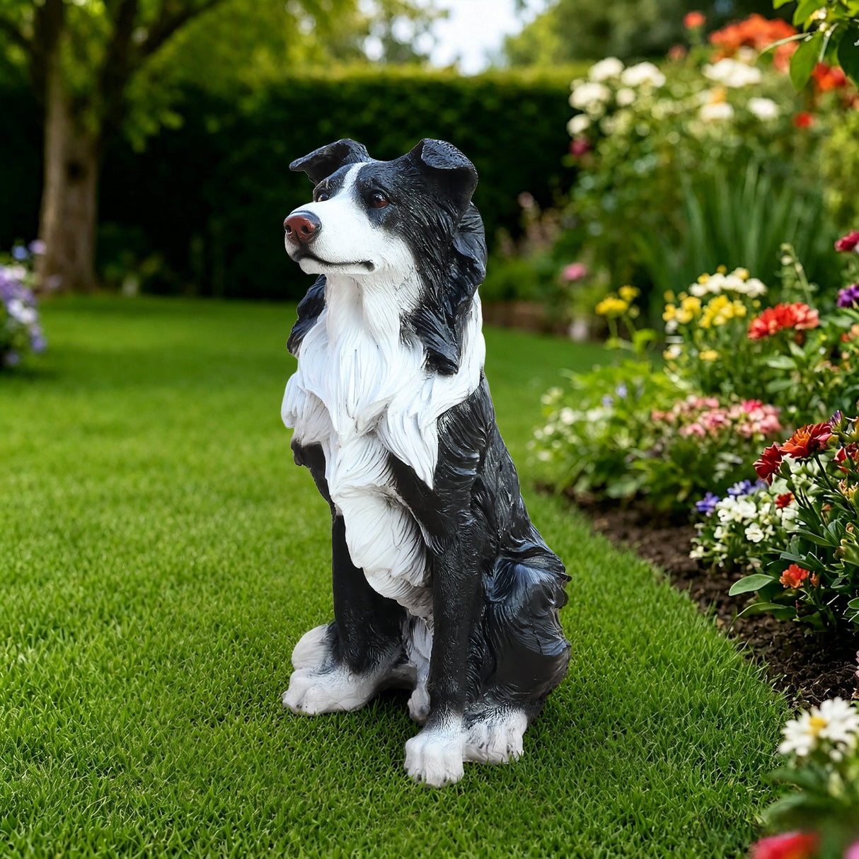 Outdoor Garden Border Collie Dog Statue Greeter