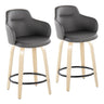 Boyne - Contemporary Fixed Height Counter Stool With Swivel (Set of 2) Round Footrest