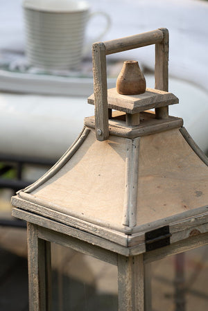 Candle Lantern Decorative, Hurricane Lantern Holder Decor For Indoor Outdoor, Home Garden Wedding - Ivory