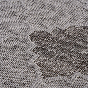 Guros - 8' X 10' Trellis Indoor / Outdoor Area Rug - White / Gray