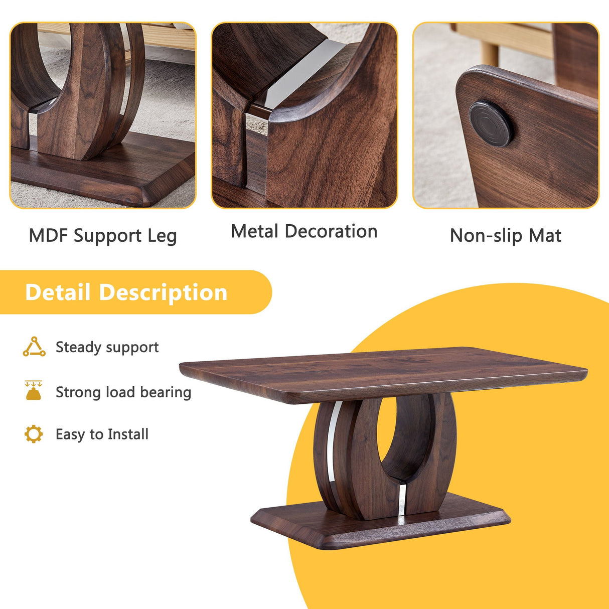 Modern, Minimalist Rectangular Coffee Table