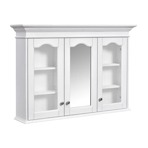 Medicine Cabinet With Mirror Door And Adjustable Shelves, Wall-Mounted Bathroom Storage Cabinet - White