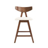 Mid Century Modern Counter Stool With V Shape Frame And Upholstered Seating