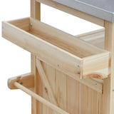 K&K Outdoor Kitchen Island, Rolling Bar Cart & Storage Cabinet