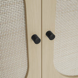 2 Door Shoe Rack, Freestanding, Modern Shoe Storage Cabinet, For Entryway - Natural