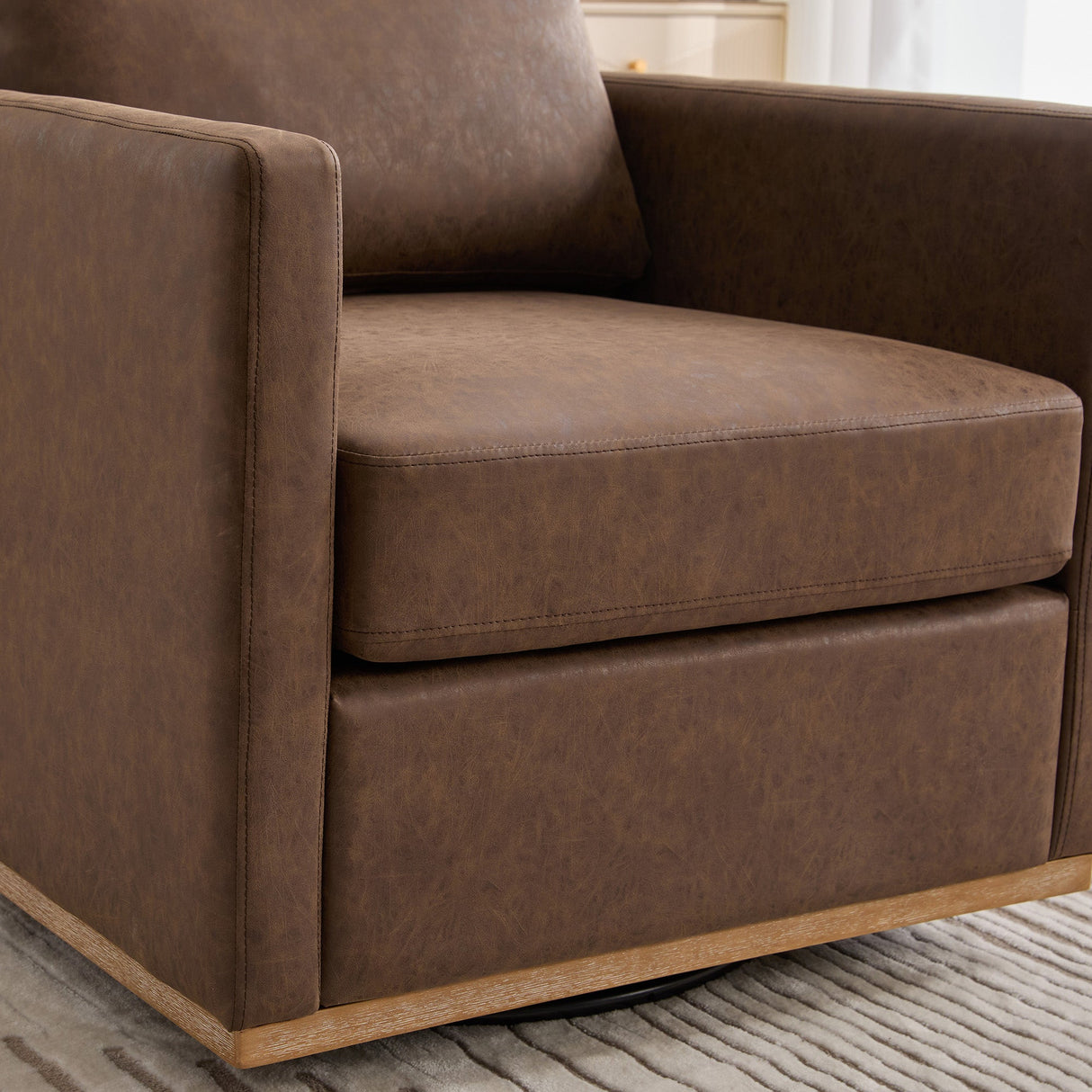Thornfield Upholstered Square Swivel Accent Chair