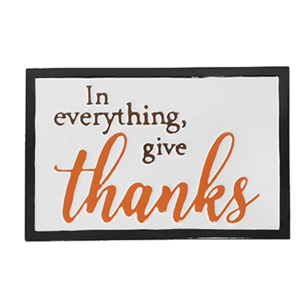 Thanks Wall Sign, Wall Art Decor For Harvest Festival Fall Festival & Thanksgiving Table Decorations (Set of 2) - Black / Orange / White
