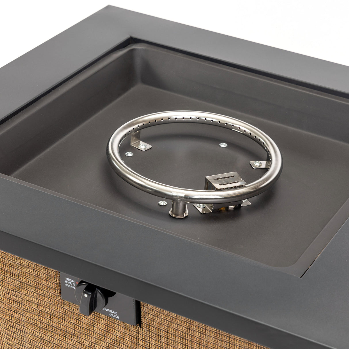 28' Propane Gas Fire Pit Table50000 BTU Square Steel Fire Pit -Brown